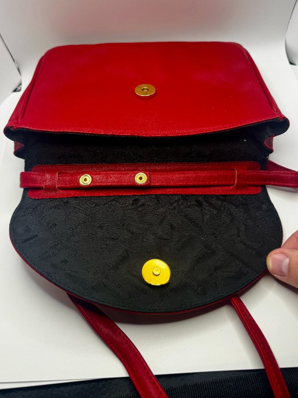 PALOMA PICASSO Red Leather Crossbody Shoulder Bag Made in Italy